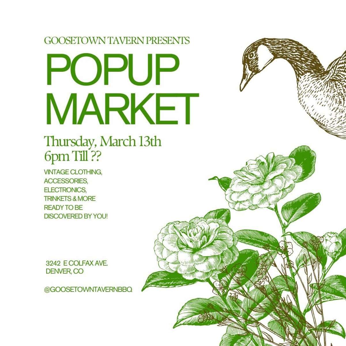 Pop Up Market (FREE EVENT)