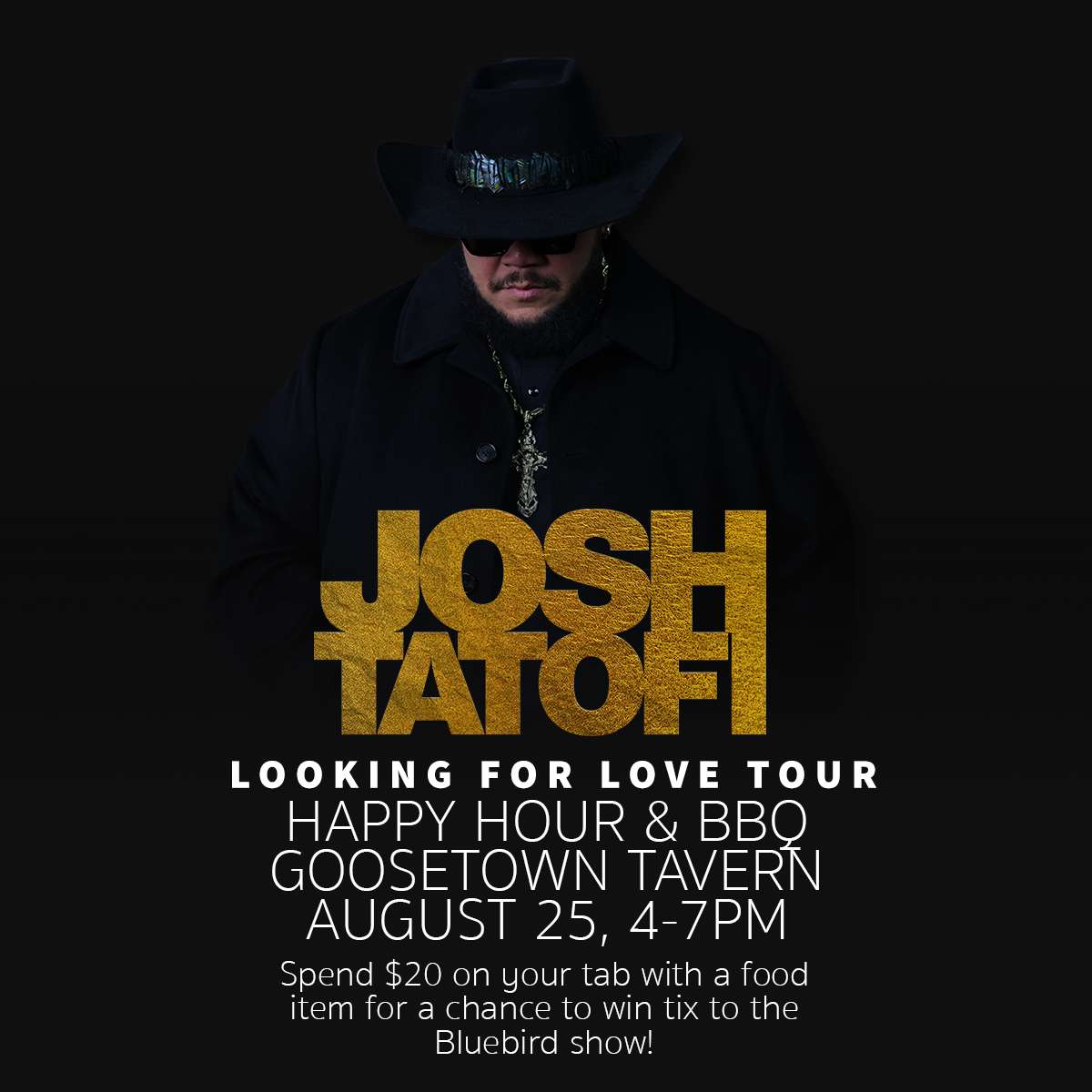 Josh Tatofi Happy Hour & BBQ (4-7PM)