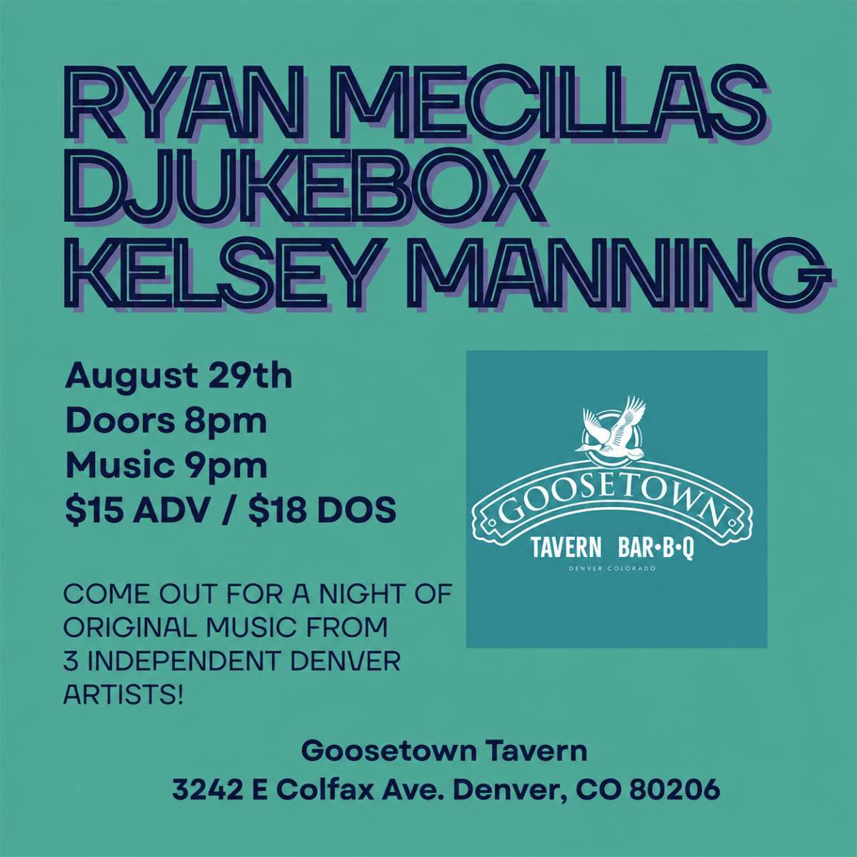 Ryan Mecillas w/ Djukebox + Kelsey Manning
