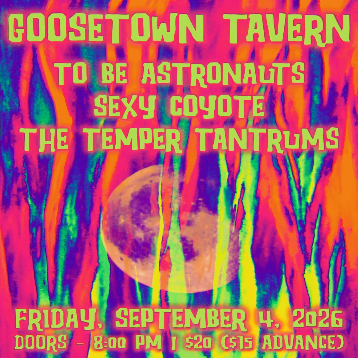 To Be Astronauts w/ Sexy Coyote + The Temper Tantrums