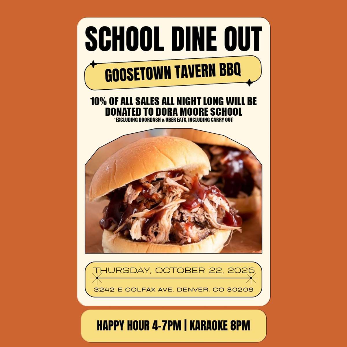 Dora Moore School Dine Out