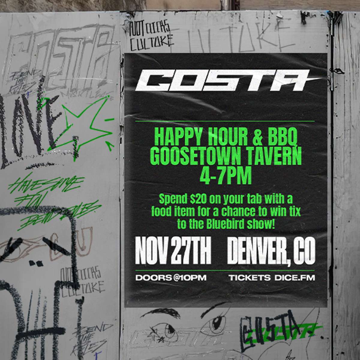 Costa Happy Hour & BBQ (4-7PM)
